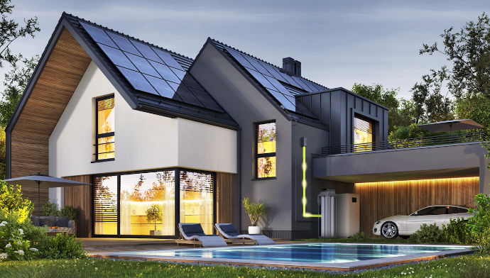 Maison autonome équipée de panneaux solaires et solution de stockage d’énergie H2Gremm